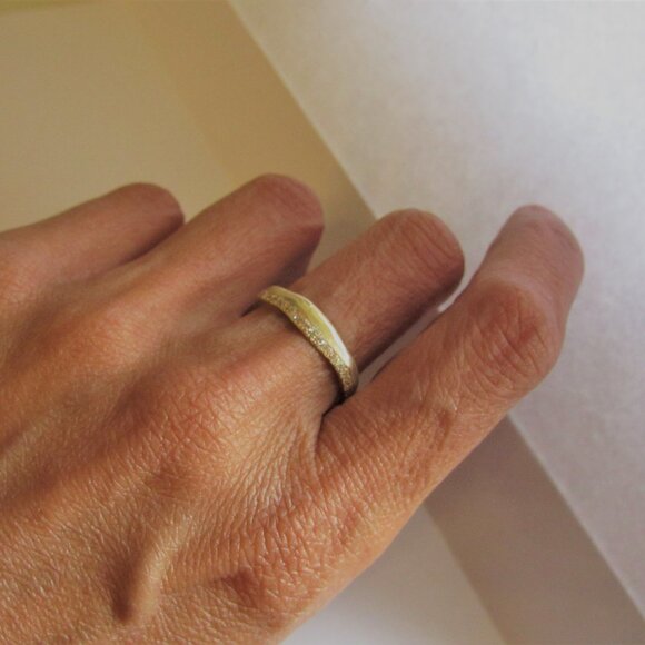 Engagement ring. 14K solid Yellow gold ring with 0.25ct Diamonds. Unique - Picture 10 of 17